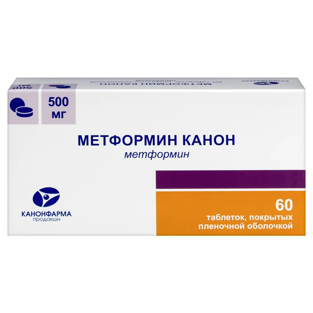Metformin Kanon 500 mg 60 coated tablets