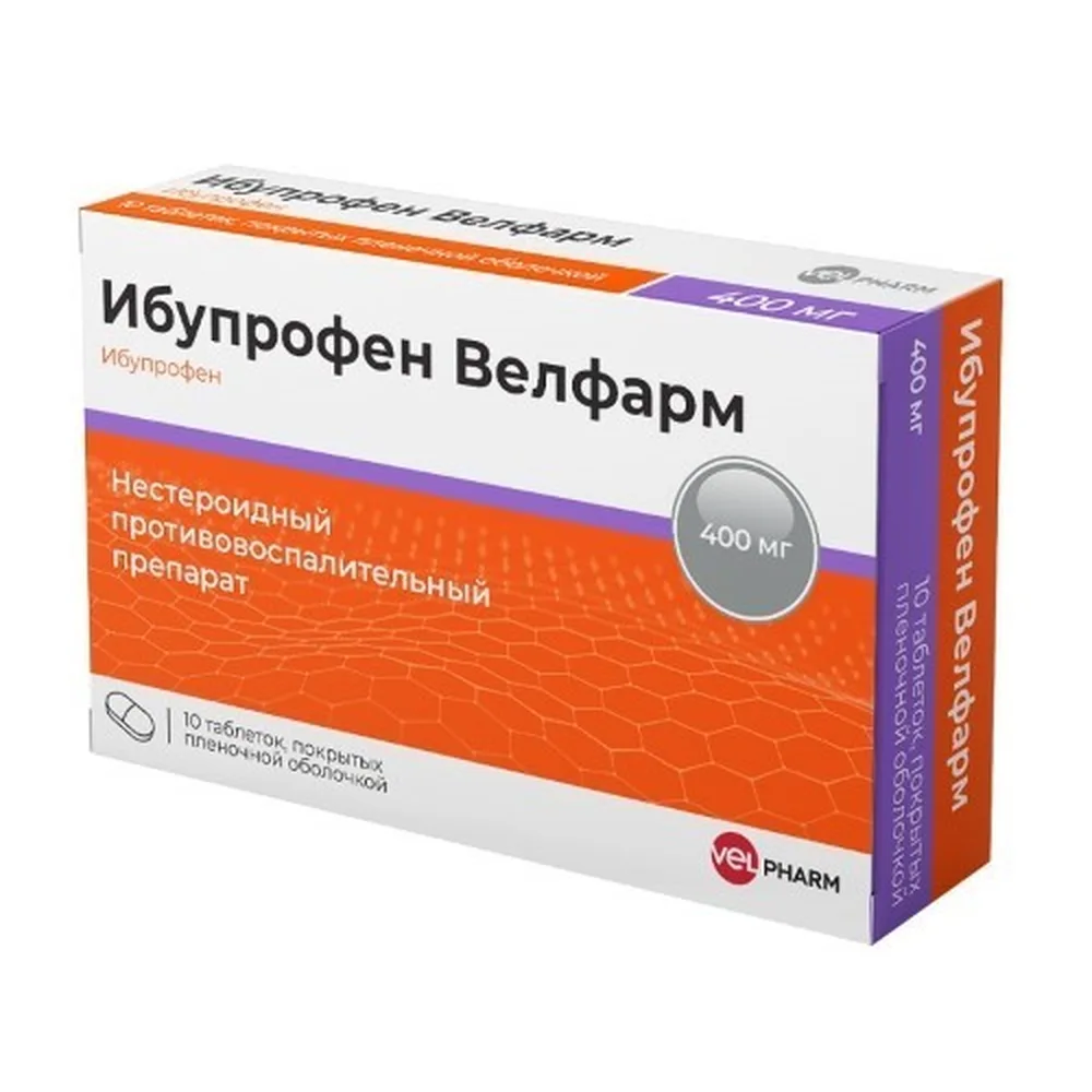 Ibuprofen Velpharm 400 mg 10 coated tablets