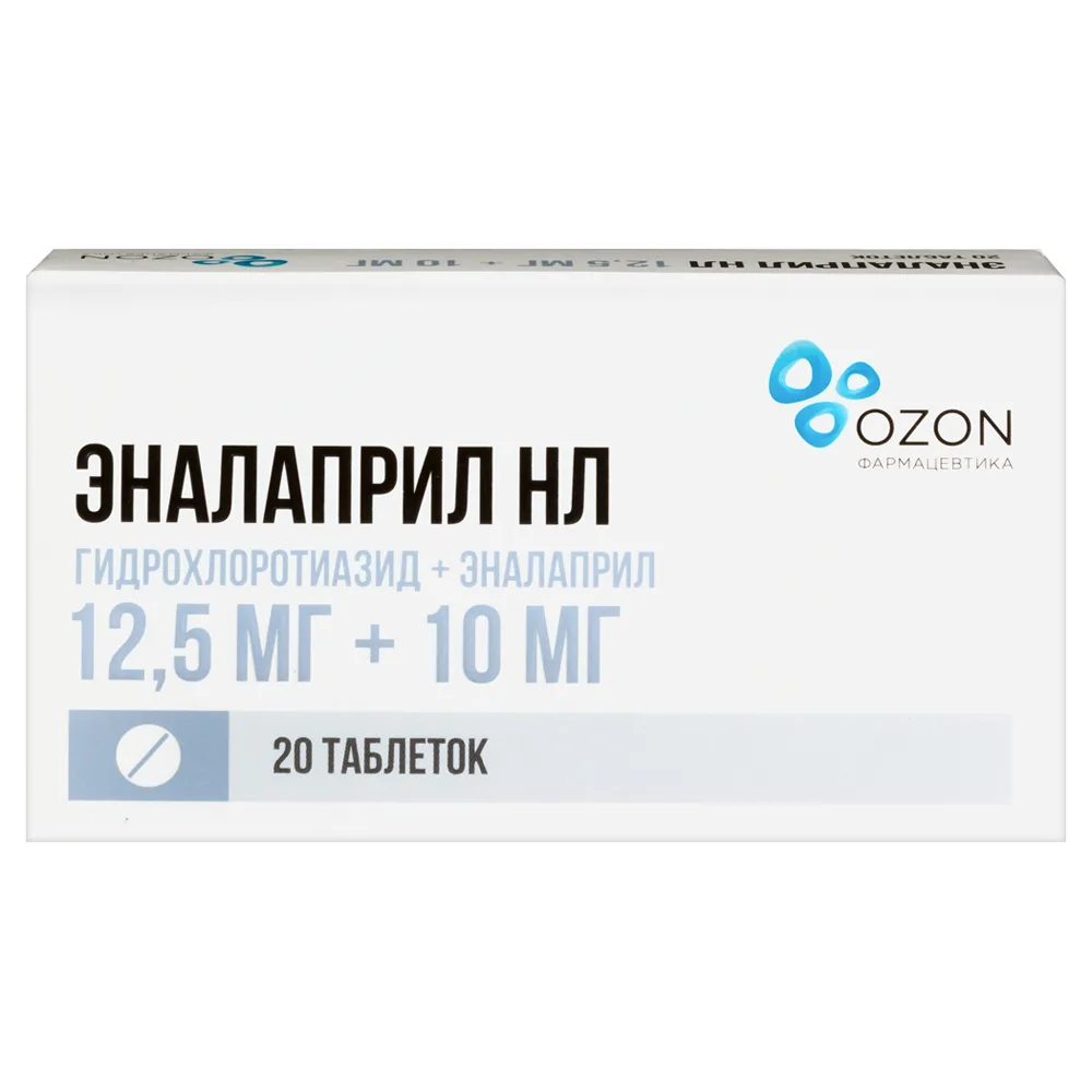 Enalapril NL 12.5 mg + 10 mg 20 tablets