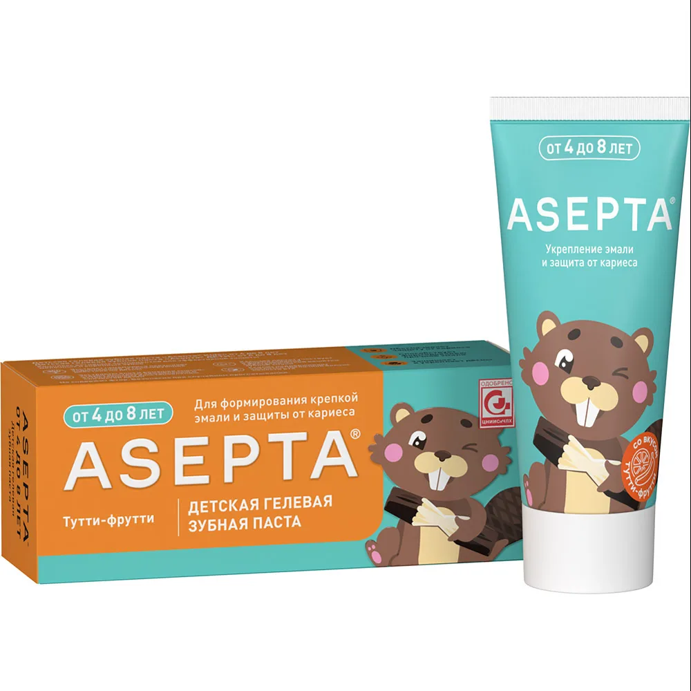 Asepta kids gel toothpaste 4-8 years 50 ml