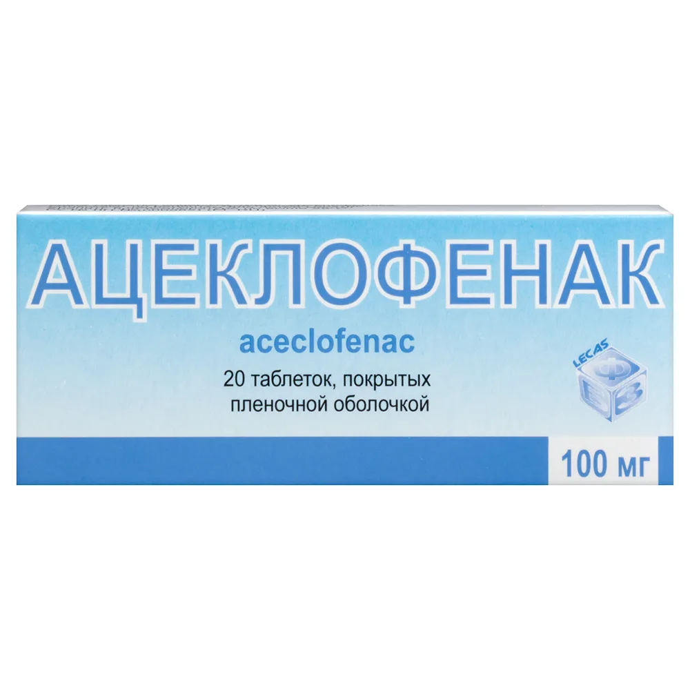 Aceclofenac 100 mg 20 coated tablets