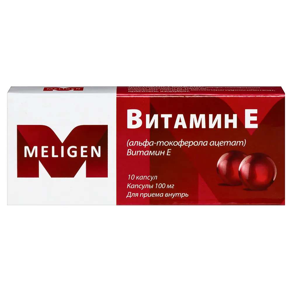 Vitamin E /alpha-tocopherol acetate/ 100 mg 10 capsules