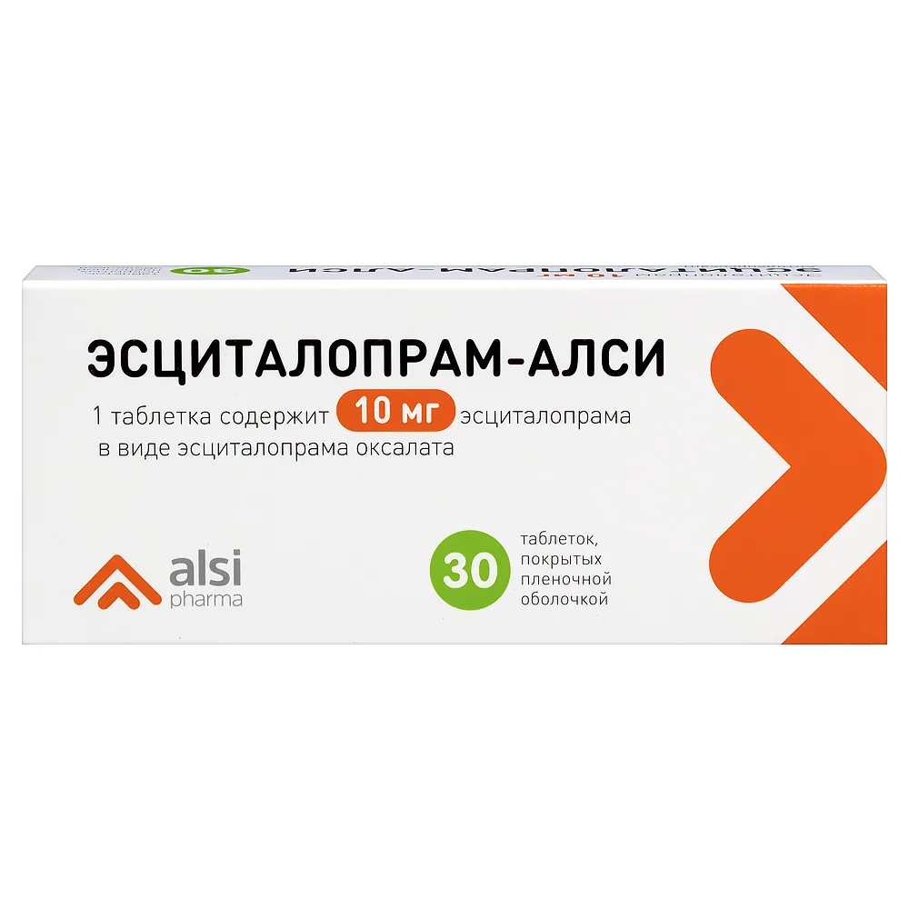 Escitalopram-alsi 10 mg 30 pcs film-coated tablets