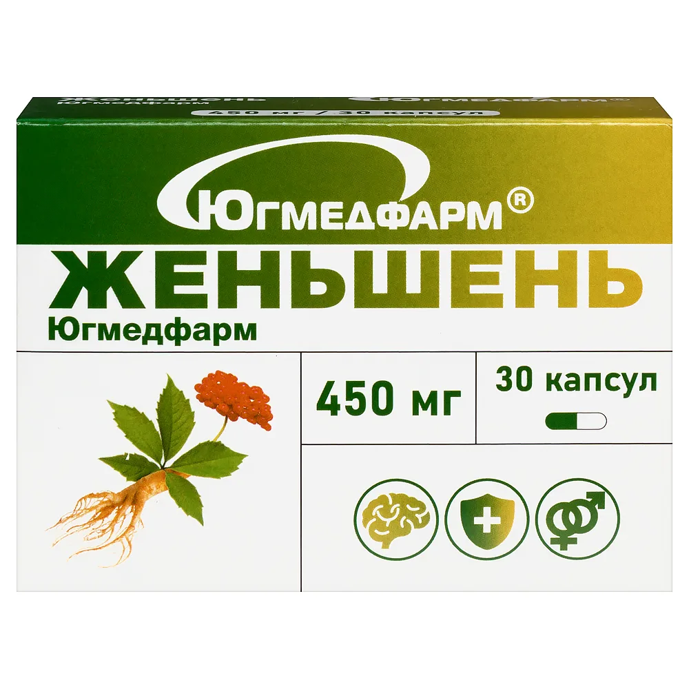 Ginseng 30 capsules 450 mg Yugmedfarm