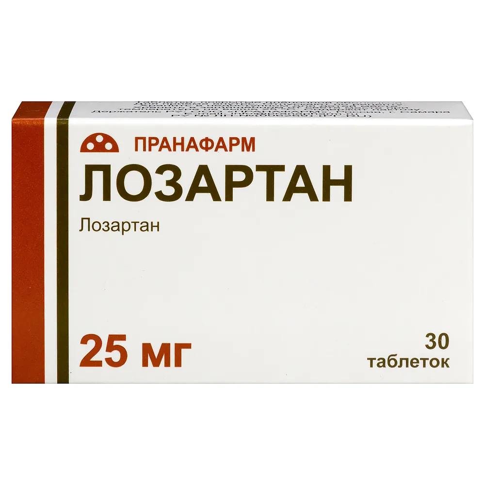 Losartan 25 mg 30 coated tablets