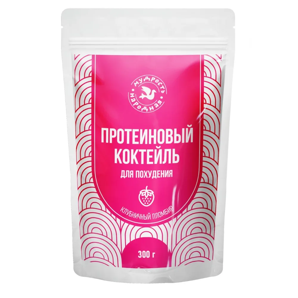 Mudrost' Narodnaya Weight Loss Cocktail Strawberry Ice Cream Flavor 300 g Powder