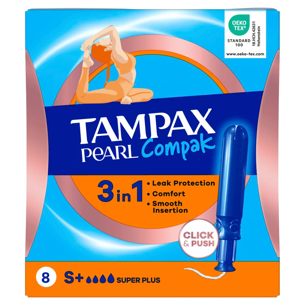 Tampax Compak Pearl Super Plus Tampons with Applicator 8 pcs.