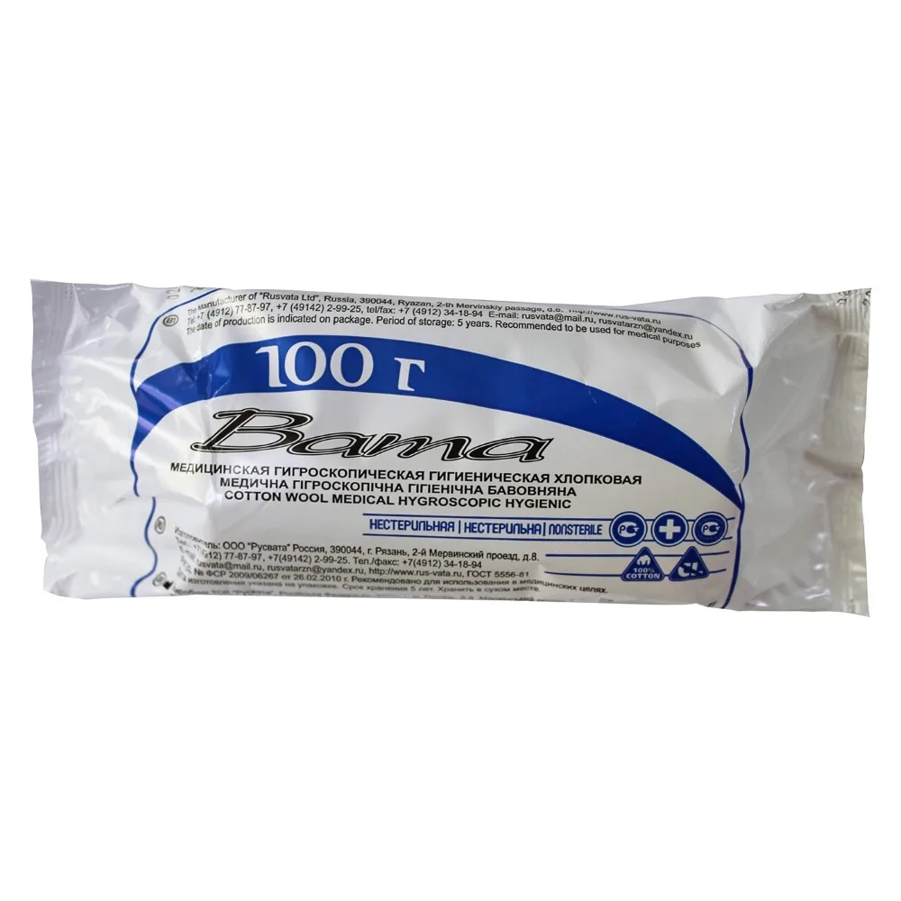 Non-Sterile Hygienic Cotton 100 g/Rusvata