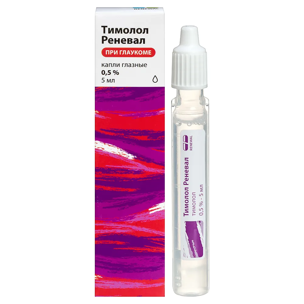 Timolol Renewal 0.5% dropper tube eye drops 5 ml