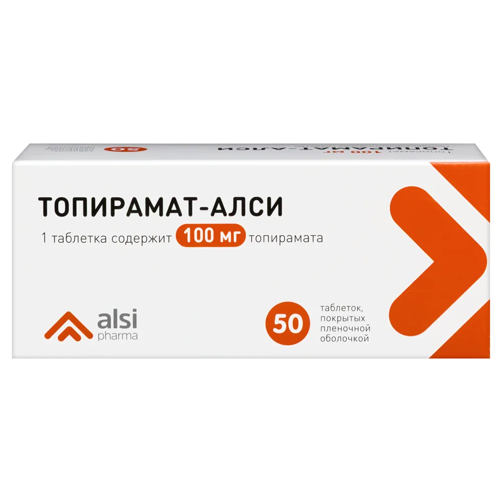 Topiramate-Alsi 100 mg 50 tablets, film-coated
