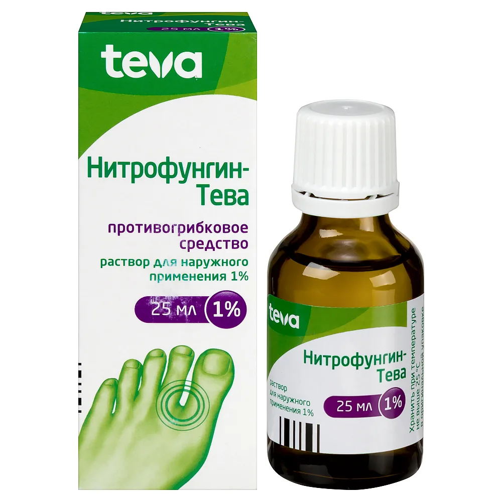 Nitrofungin-Teva 1% solution for external use 25 ml