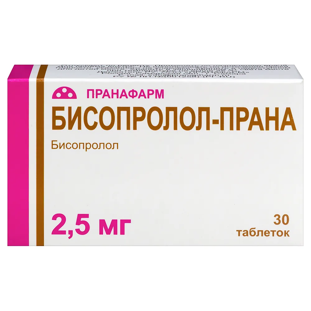 Bisoprolol-Prana 2.5 mg 30 coated tablets