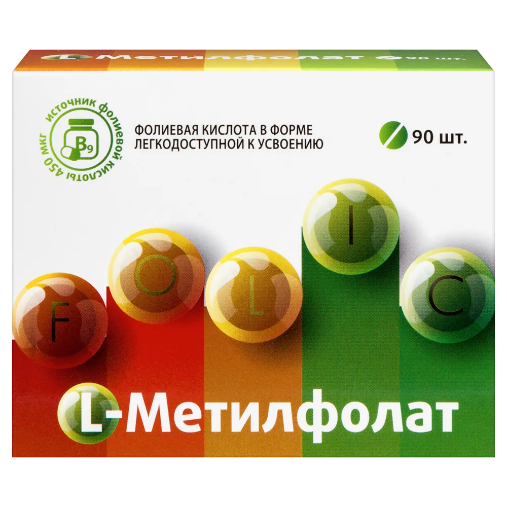 Vitamir L-methylfolate 90 coated tablets 165 mg