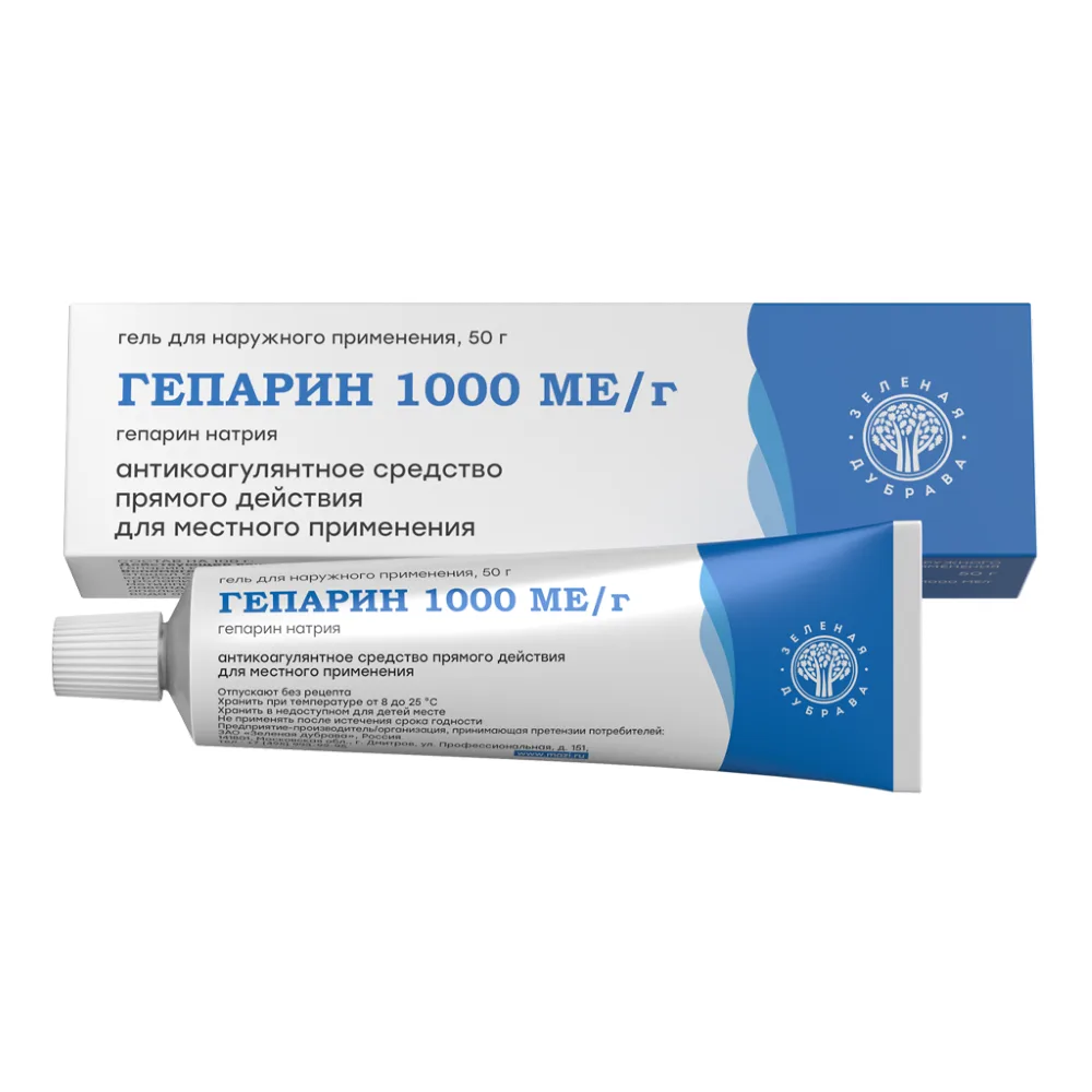 Heparin 1000 IU/g gel for external use 50 g