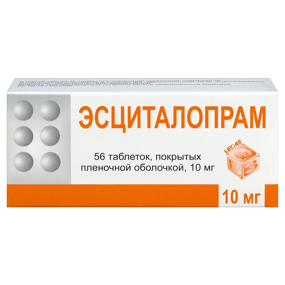 Escitalopram 10 mg 56 coated tablets