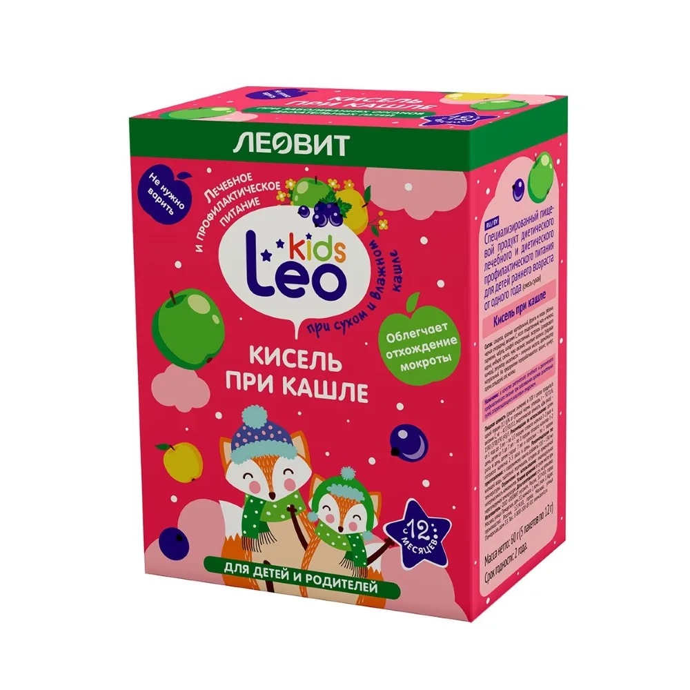 Leovit leo kids jelly for children with cough 12 g 5 pcs. pack