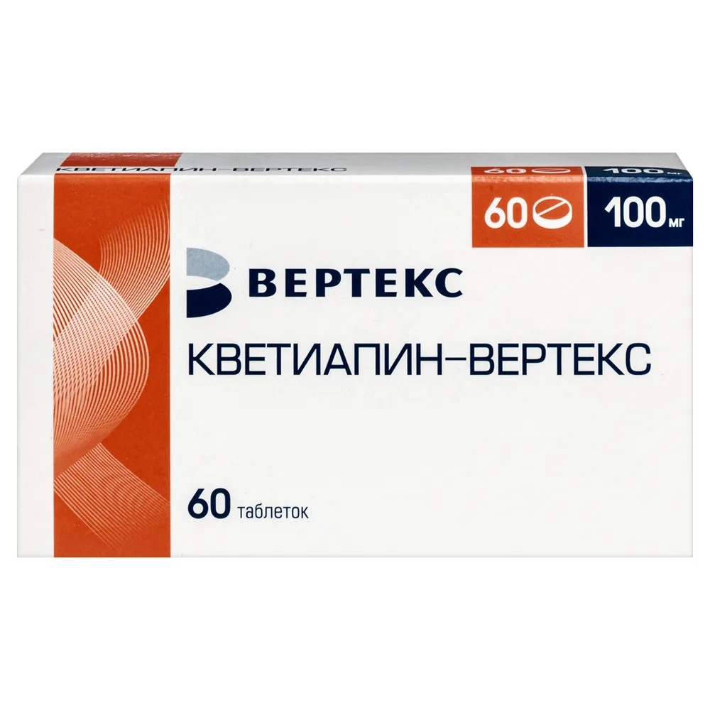Quetiapine-Vertex 100 mg 60 pcs blister film-coated tablets