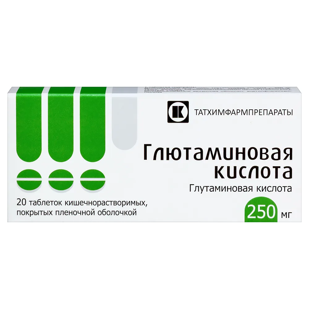 Glutamic Acid 250 mg 20 pcs. enteric-coated tablets