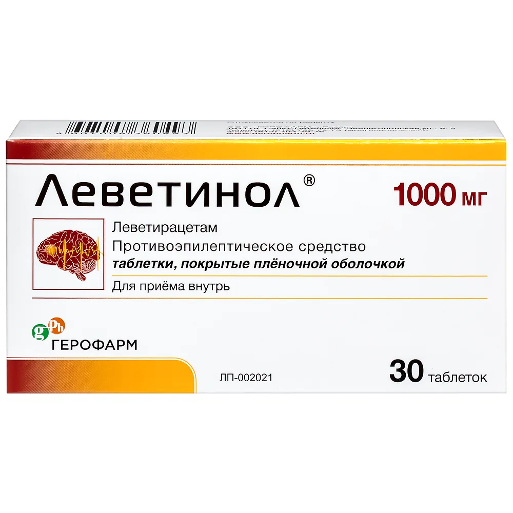 Levetinol 1 g 30 tablets, film-coated
