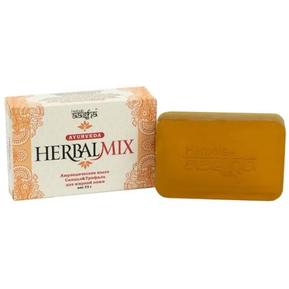 Aasha Herbals Ayurvedic Soap Sandalwood and Triphala Herbalmix 75 g