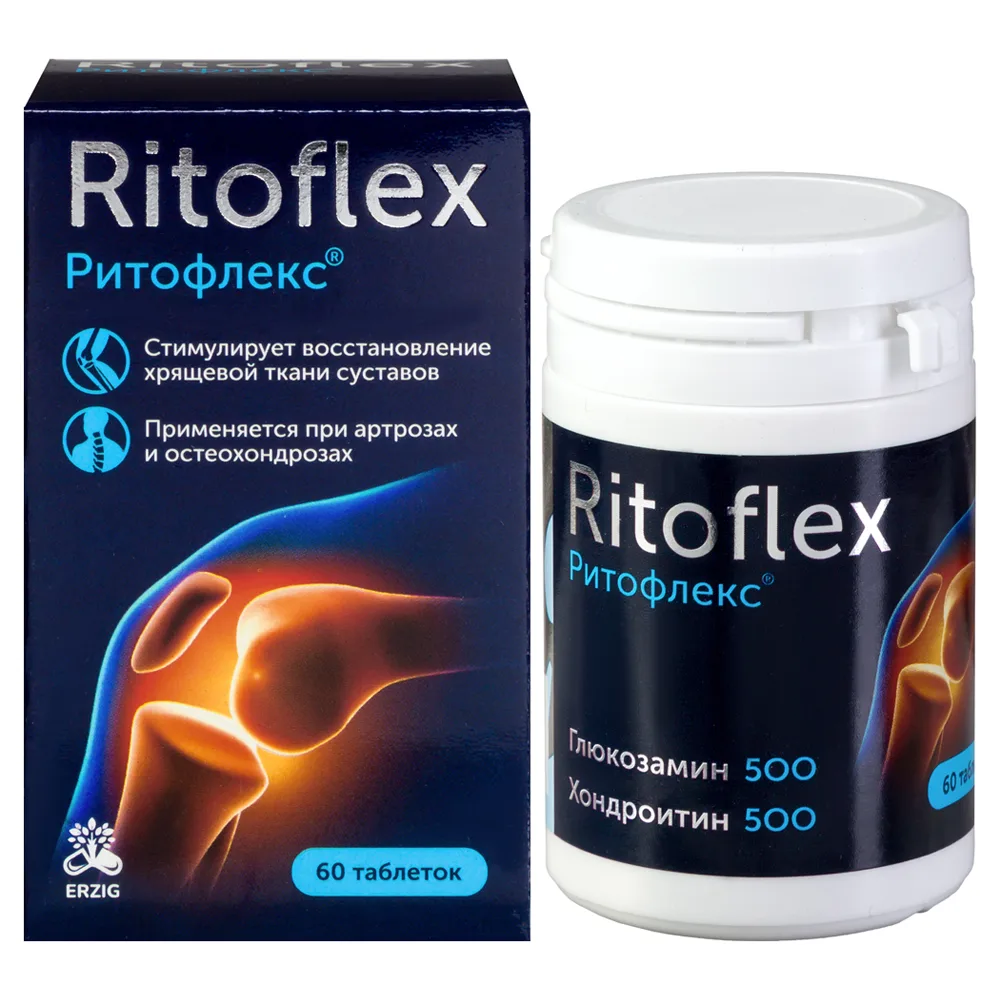Glucosamine 500 + Chondroitin 500 Ritoflex 60 tablets 1100 mg