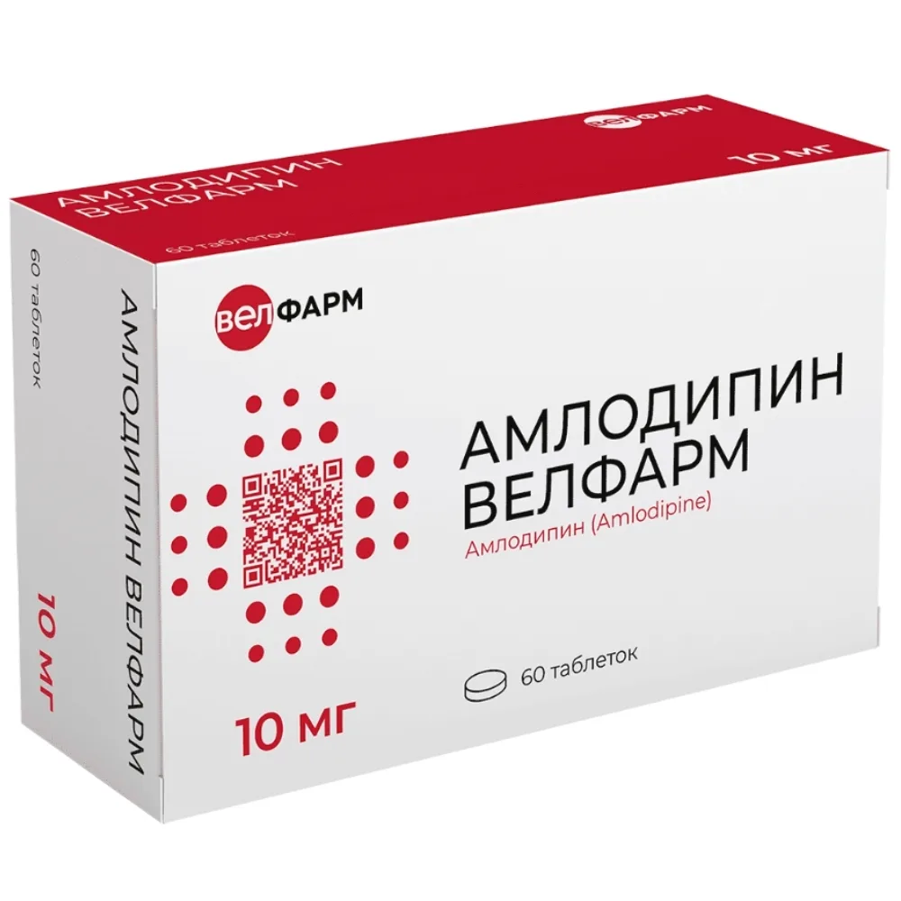 Amlodipine Velfarm 10 mg 60 tablets blister
