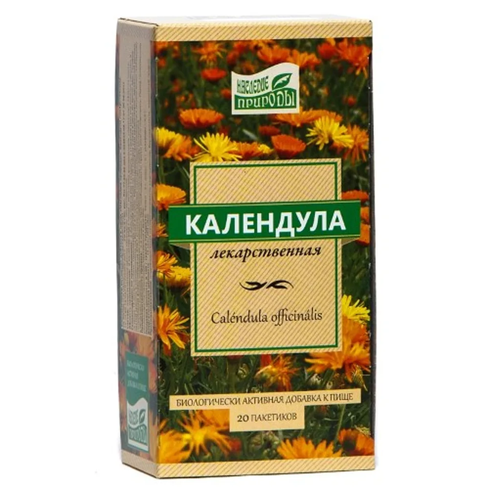 Calendula officinalis (marigold flowers) 1 g 20 pcs filter bags Nasledie Prirody
