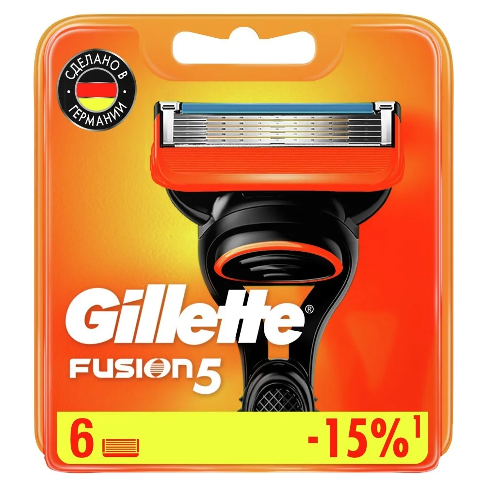 Gillette Fusion Replacement Cartridges for Safety Razors 6 pcs.