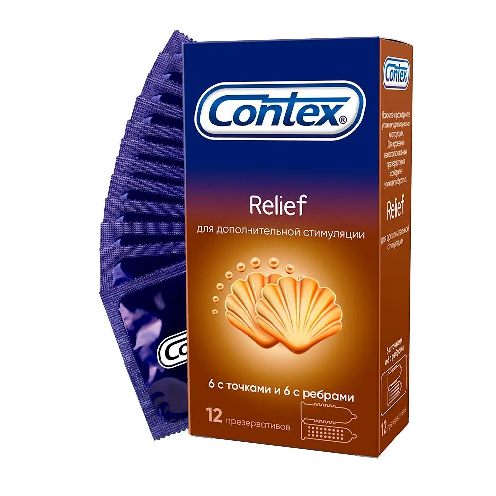Contex Relief Ribbed Condoms 12 pcs.