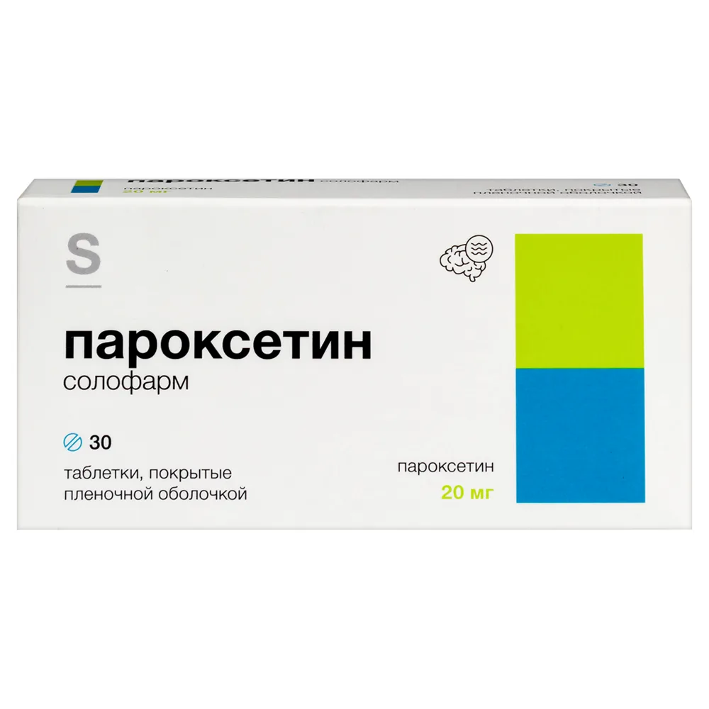 Paroxetine Solopharm 20 mg 30 tablets, film-coated