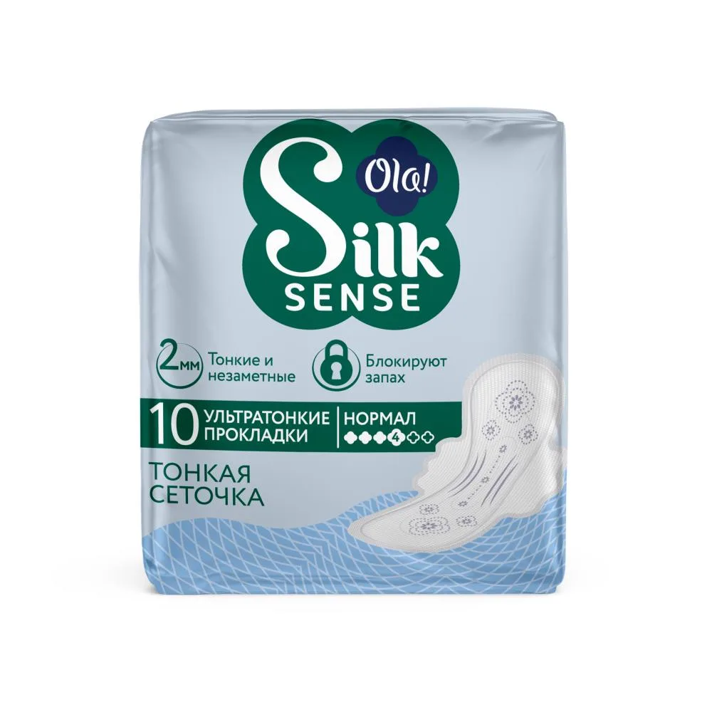 Ola Silk Sense Ultra-Thin Sanitary Pads for Normal Discharge Silk Net 10 pcs.