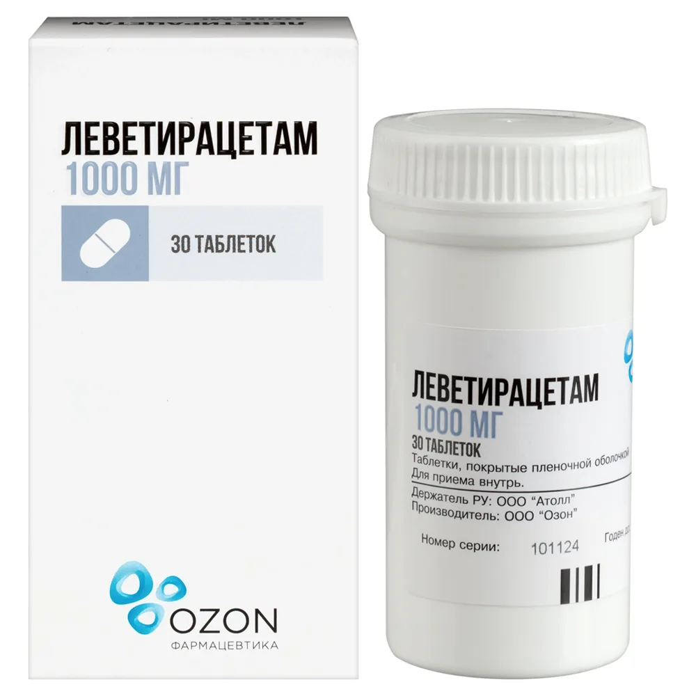 Levetiracetam 1 g 30 pcs. jar film-coated tablets