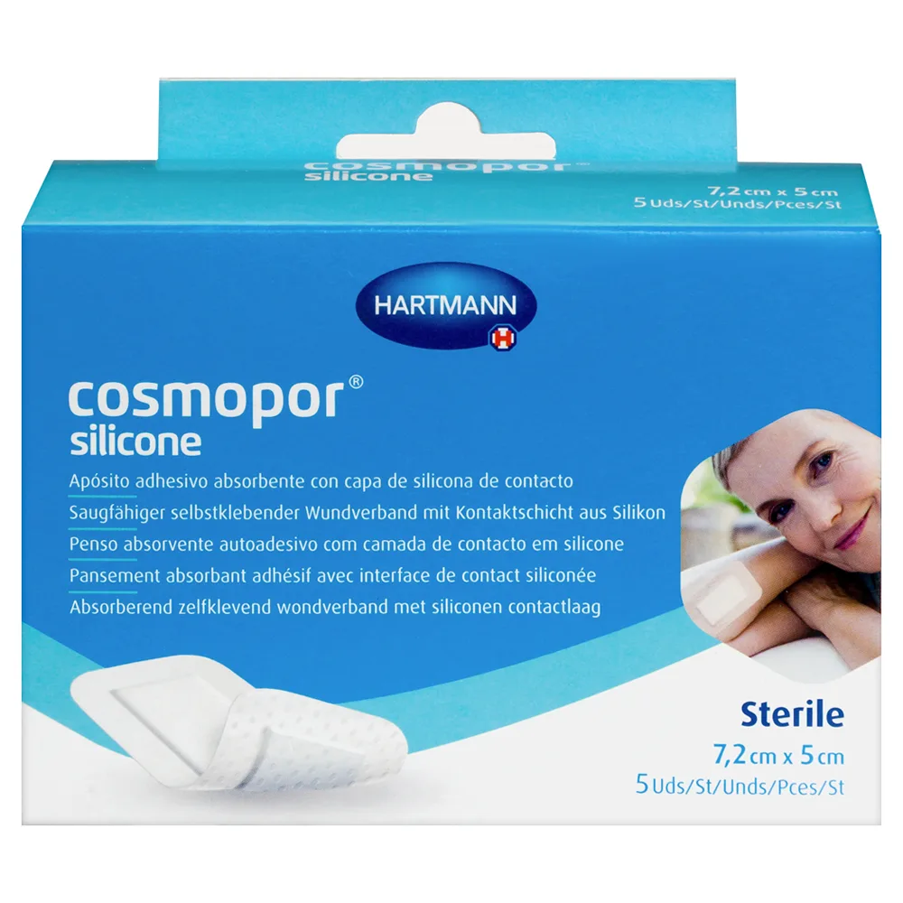 Cosmopor Silicone Absorbent Dressing with Silicone Contact Layer 7.2x5 cm 5 pcs.