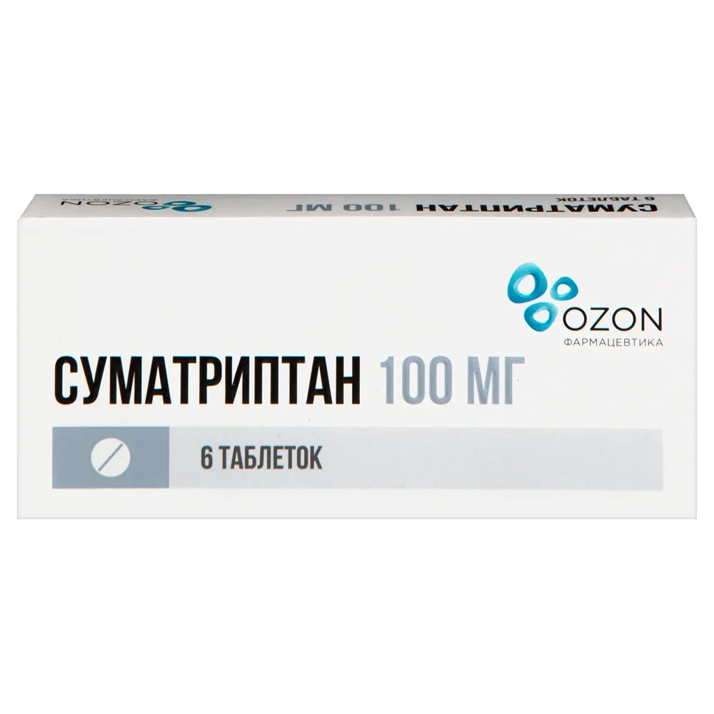 Sumatriptan 100 mg 6 tablets, film-coated