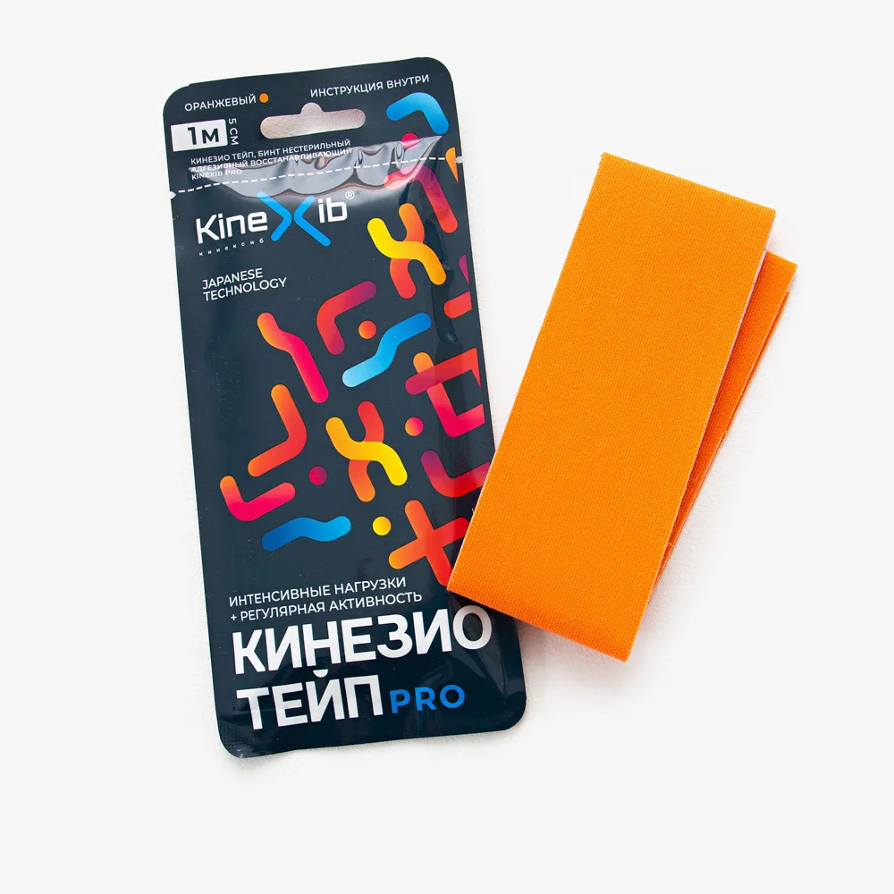 Kinexib Pro Kinesiology Tape Non-Sterile Adhesive Restorative Orange 1 m x 5 cm
