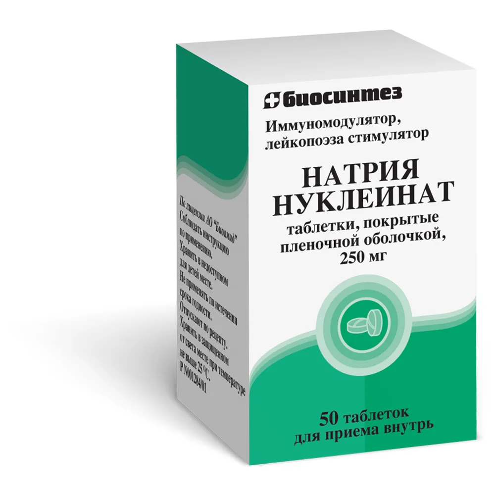 Sodium nucleinate 250 mg 50 coated tablets