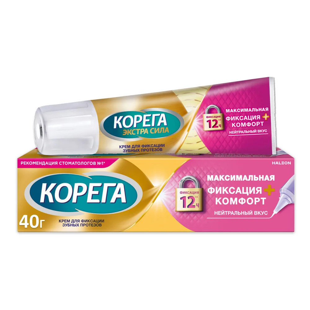 Corega denture adhesive cream maximum hold + comfort 40 g
