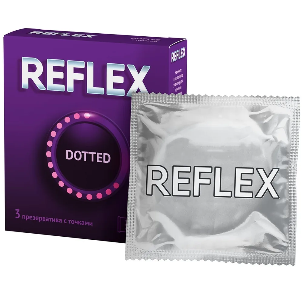 Reflex Dotted Condoms Natural Latex Lubricated 3 pcs.