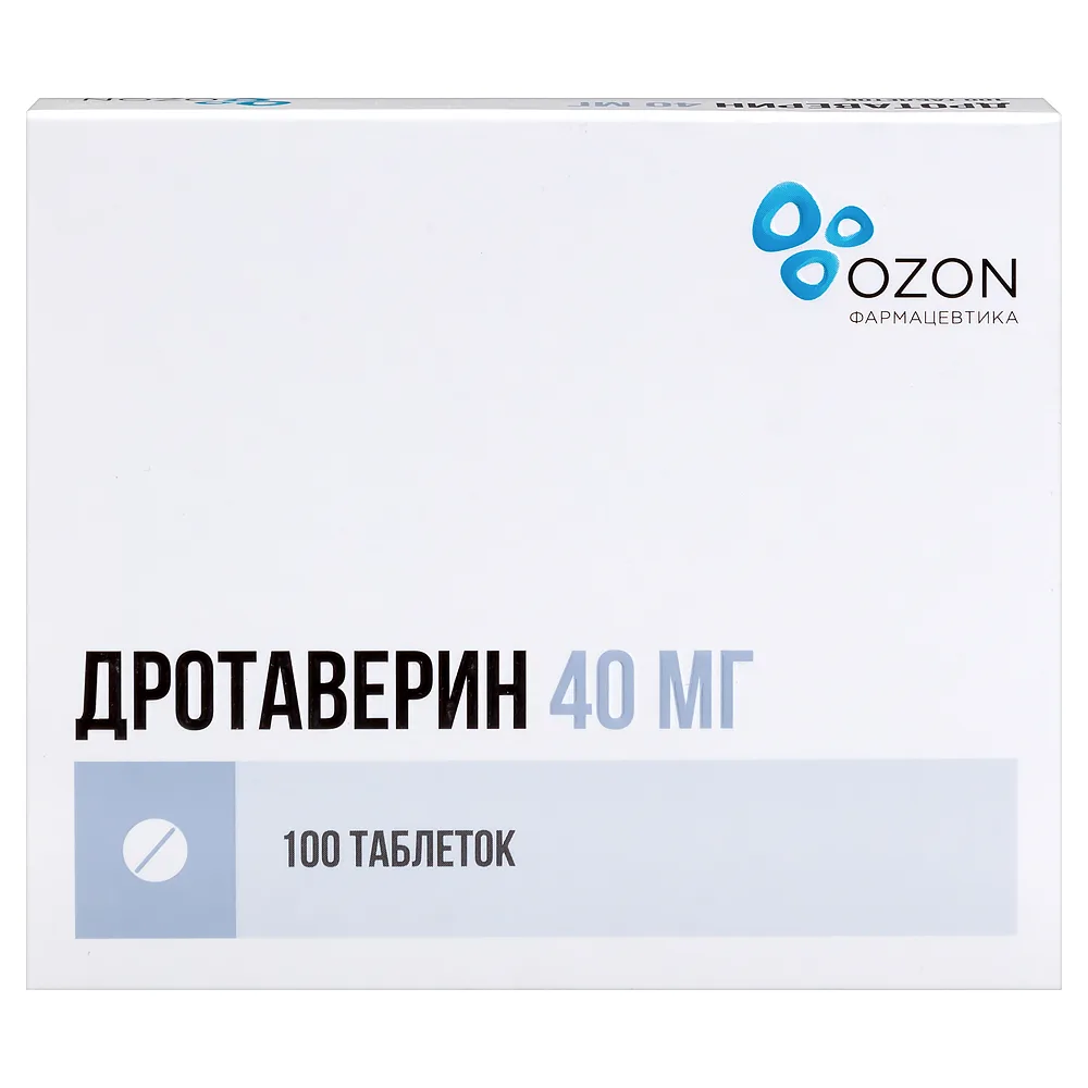 Drotaverine 40 mg 100 tablets