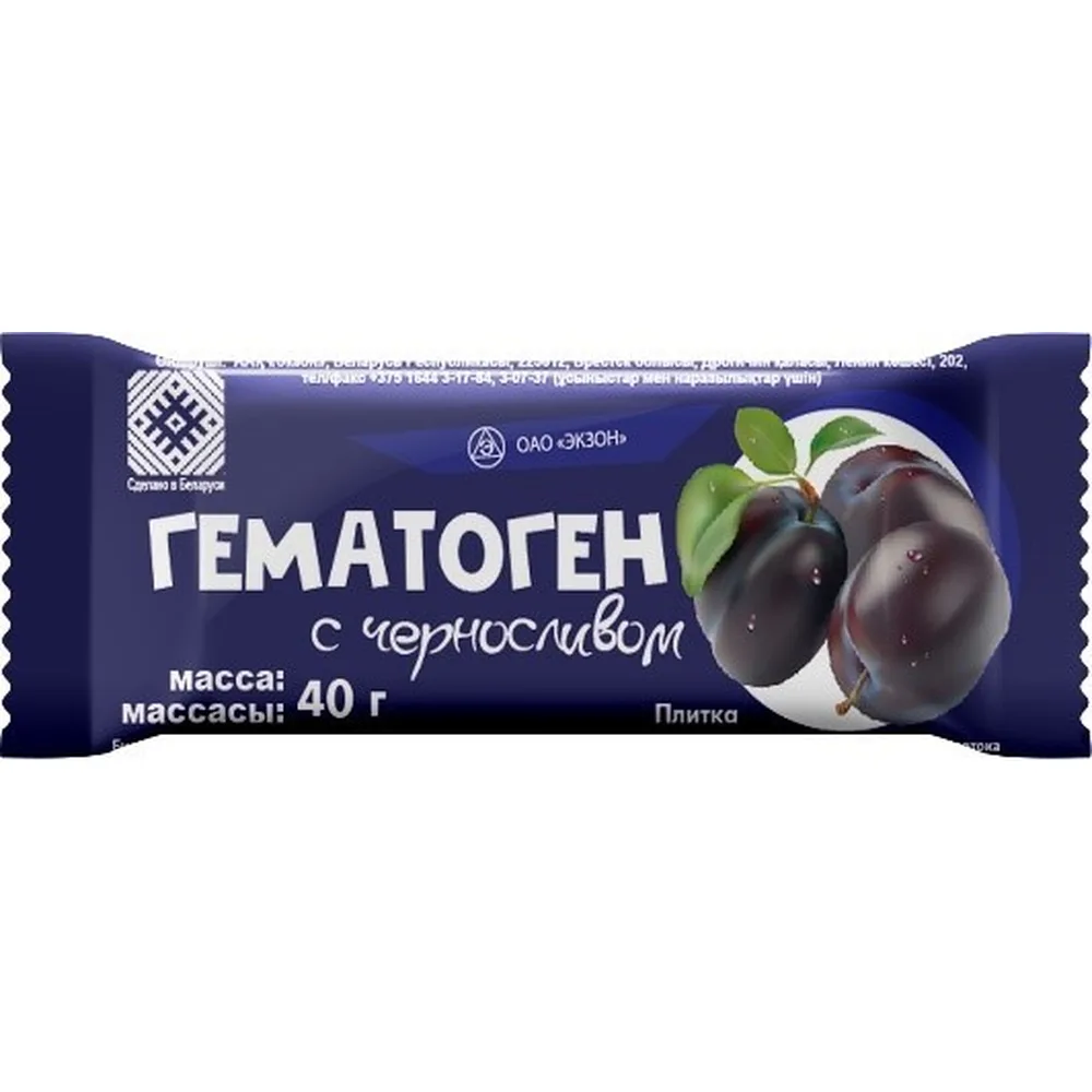 Hematogen with Prunes 40 g bar/exon