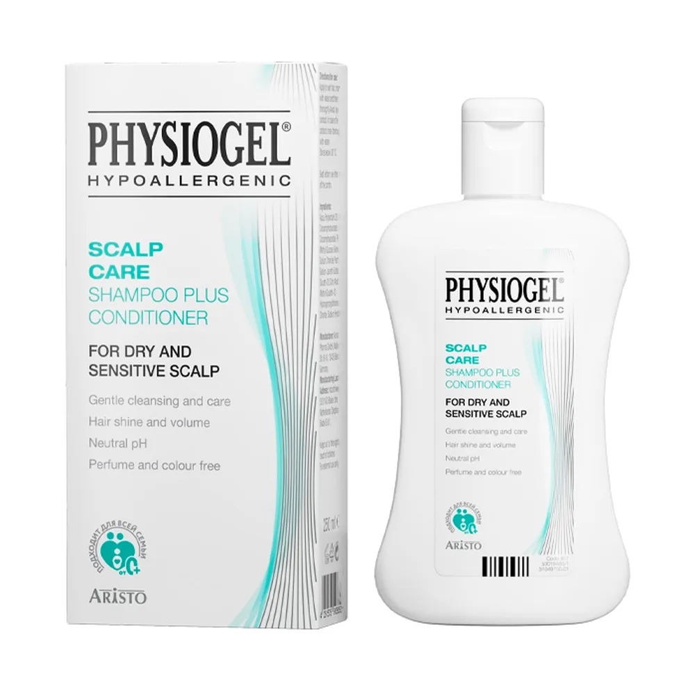 Physiogel Scalp Care Shampoo Plus Conditioner for Hair and Sensitive Scalp Gentle 250 ml