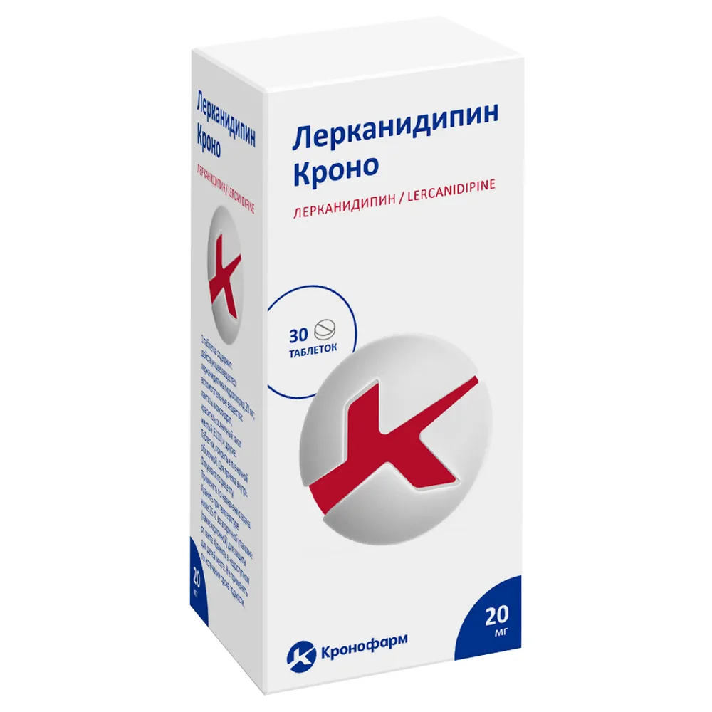 Lercanidipine Krono 20 mg 30 tablets, film-coated