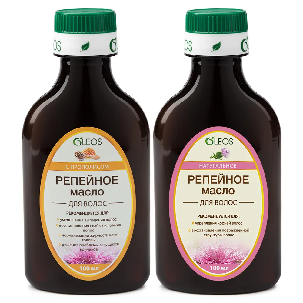 Oleos Set/Burdock Oil 100 ml + Burdock Oil with Propolis Extract 100 ml
