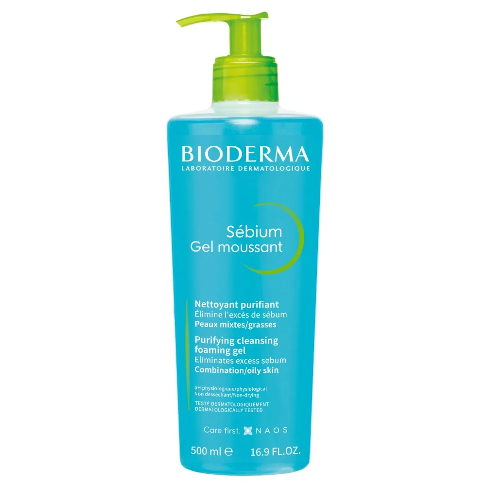Bioderma Sebium gel for cleansing oily and problem skin (pump) 500 ml