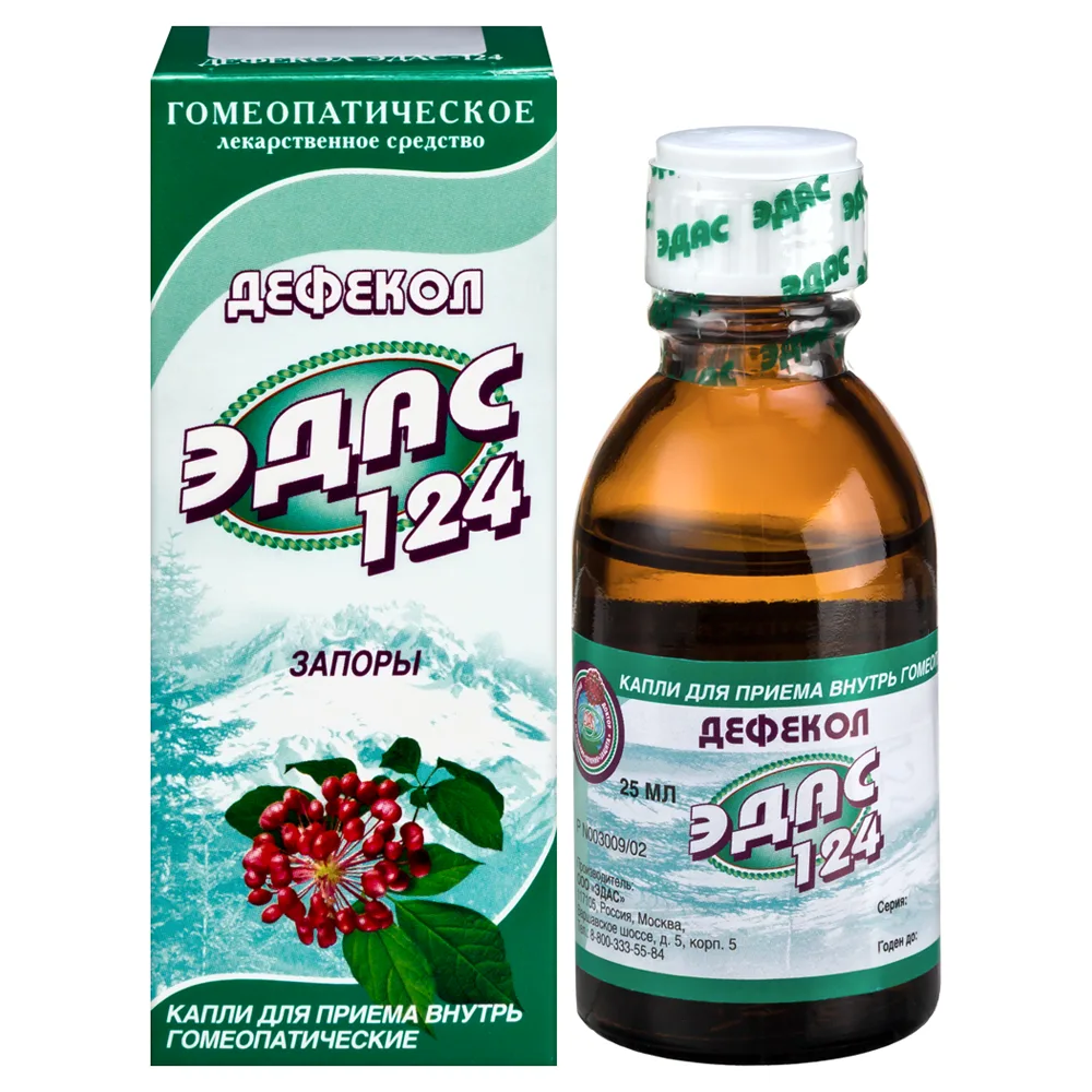 Edas-124 Defecol Drops for Oral Use Homeopathic 25 ml