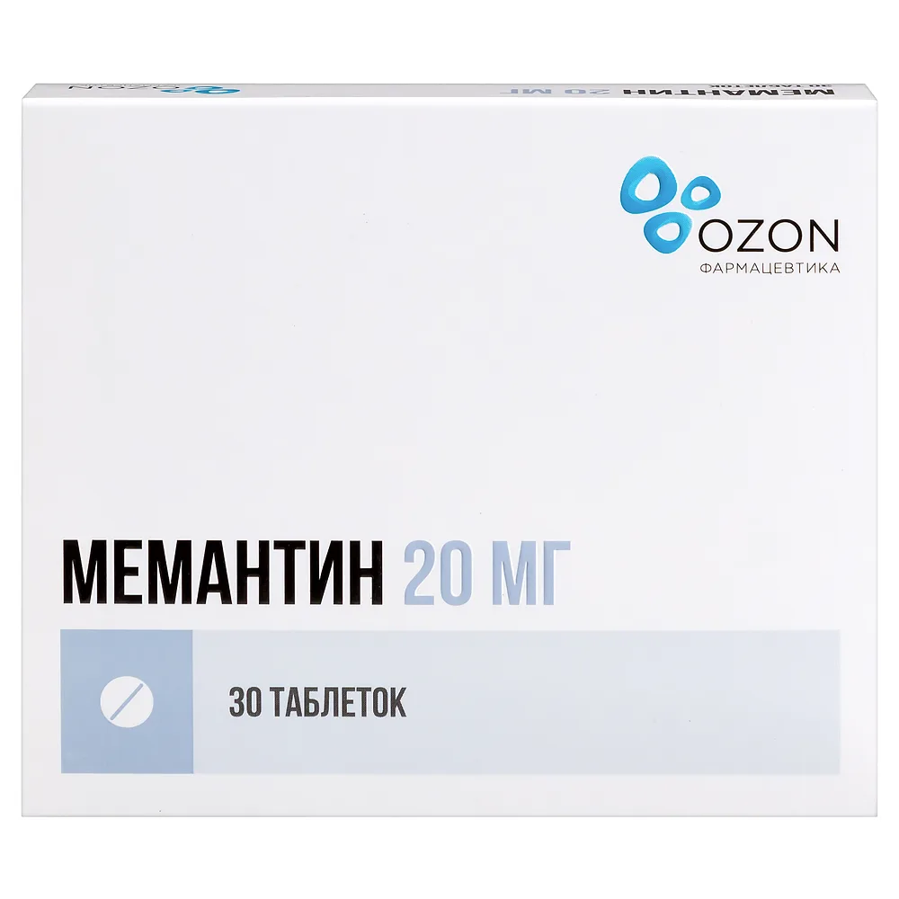 Memantine 20 mg 30 coated tablets