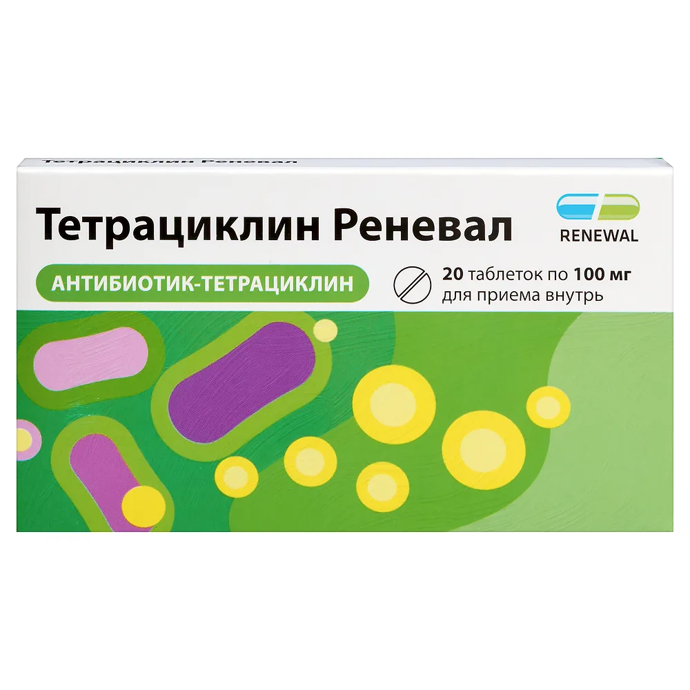 Tetracycline Renewal 100 mg 20 coated tablets