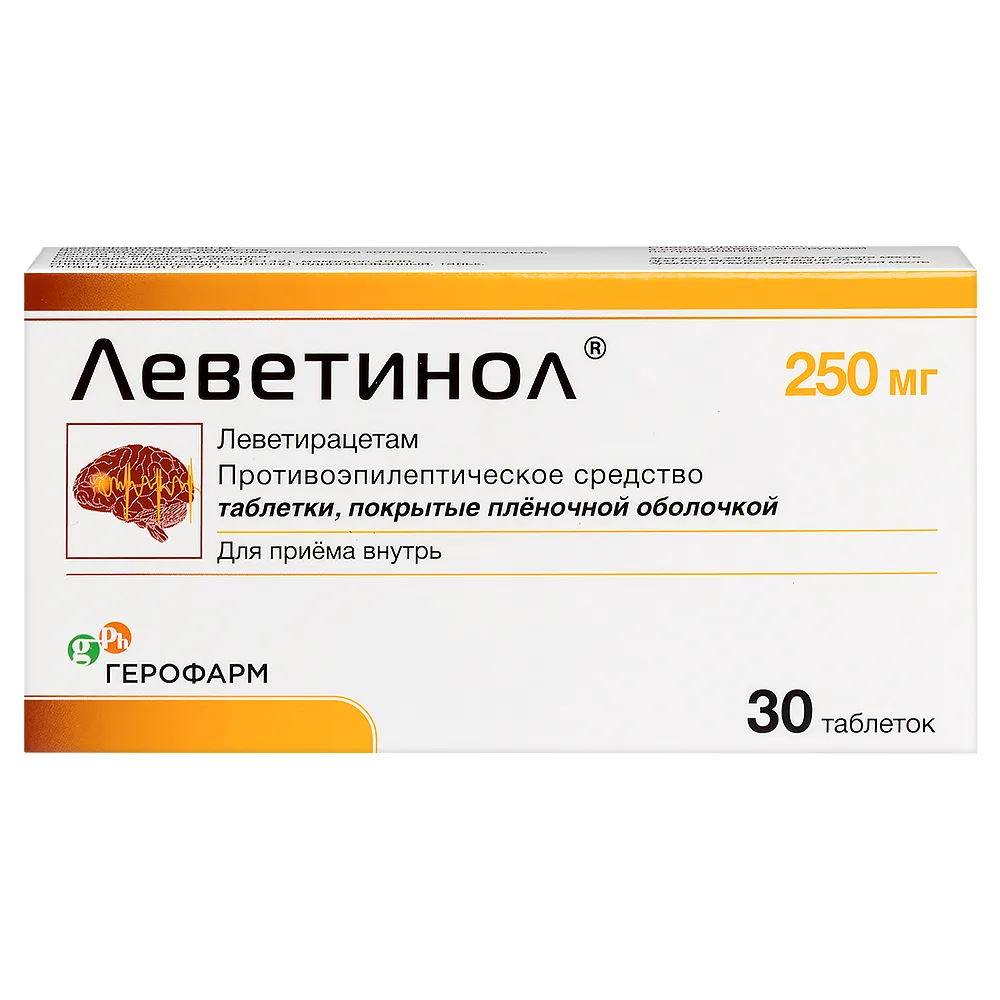 Levetinol 250 mg 30 coated tablets