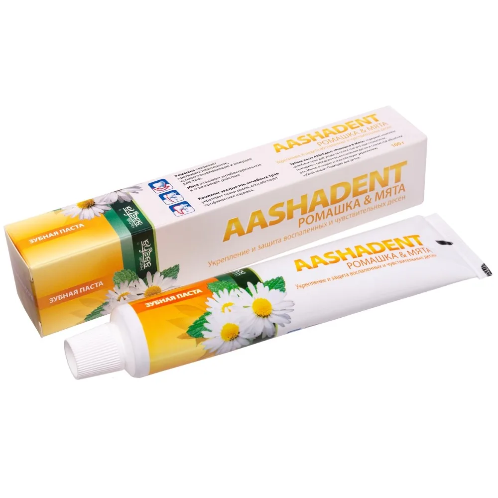 Aasha Herbals Toothpaste Chamomile and Mint Aashadent 100 g