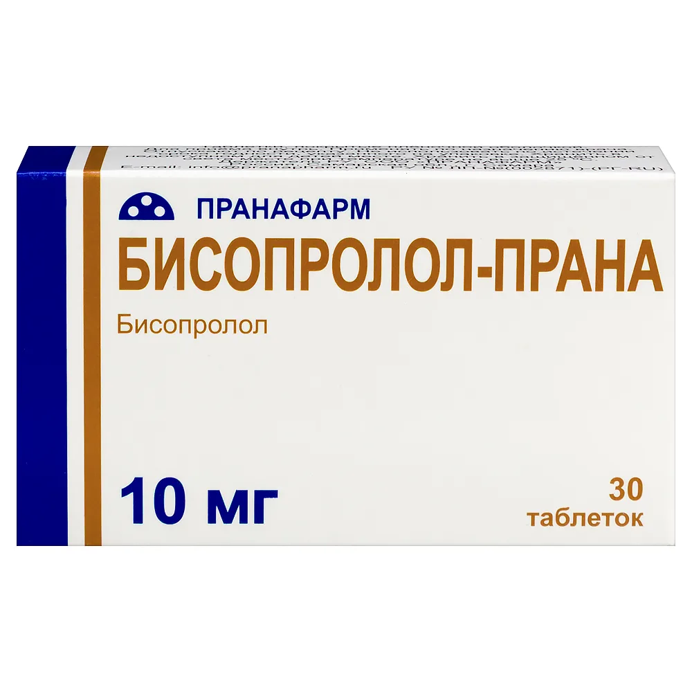 Bisoprolol-Prana 10 mg 30 tablets, film-coated